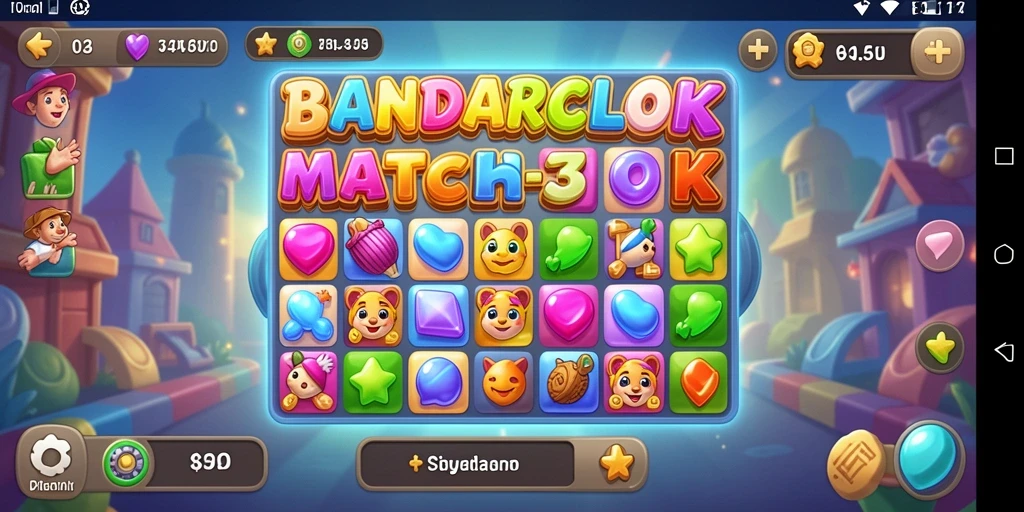 Tampilan gameplay BANDARCOLOK dengan grafis cerah dan menarik.