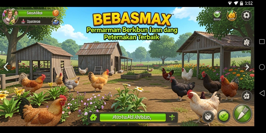 Tangkapan layar dari gameplay BEBASMAX yang menampilkan aktivitas bertani.