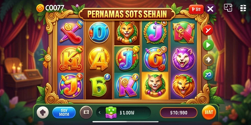 Tampilan gameplay COO77 dengan simbol slot yang menarik.