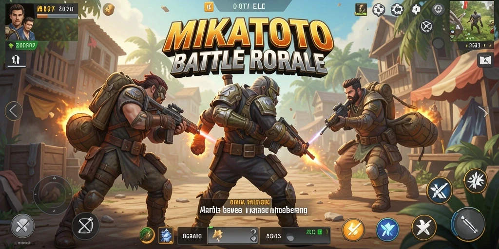 Tangkapan layar gameplay MIKATOTO dalam pertempuran Battle Royale.