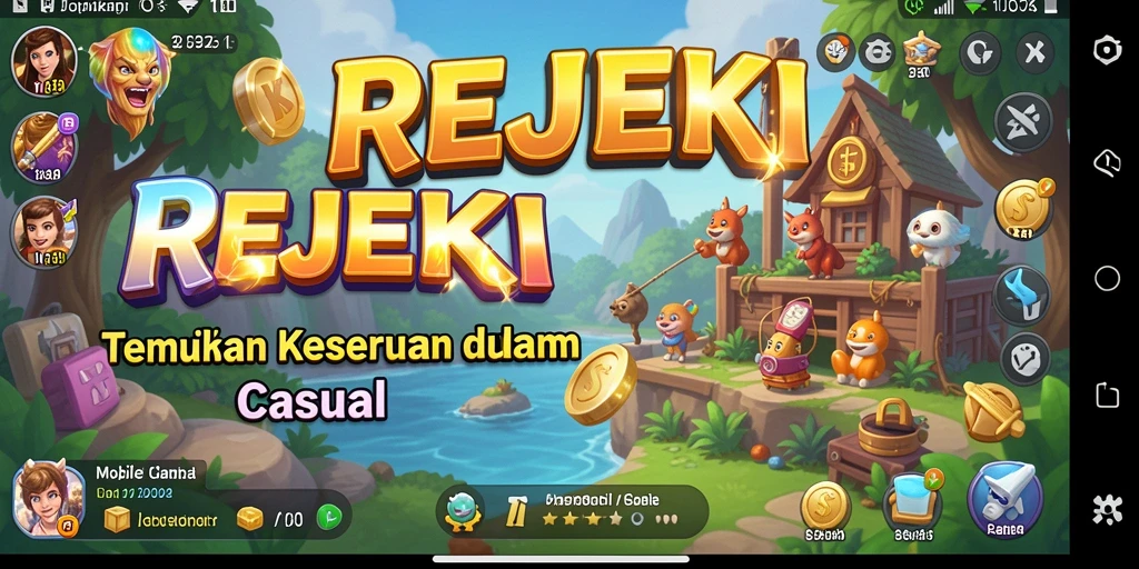 Tampilan gameplay REJEKI yang ceria dan mengasyikkan.