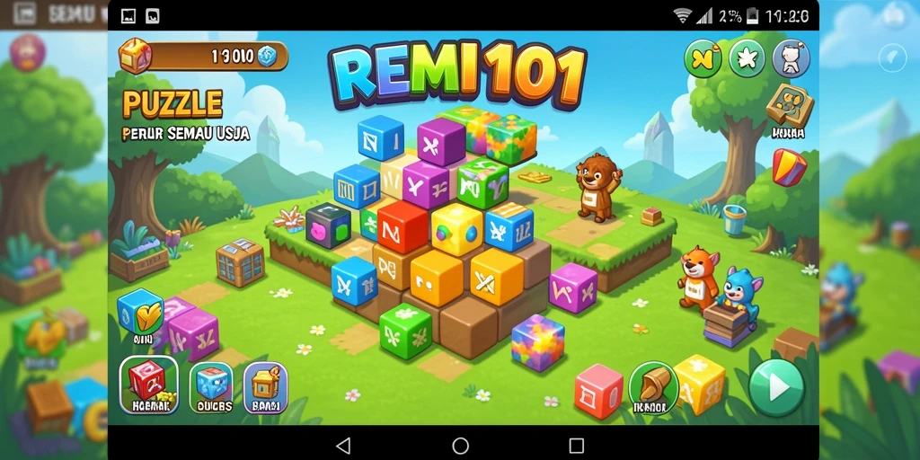 Screenshot REMI101 menunjukkan menariknya gameplay Puzzle yang menantang.